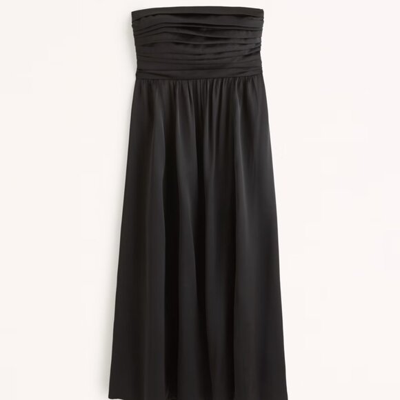Abercrombie & Fitch Elegant Black Strapless Midi Dress - Picture 3 of 8